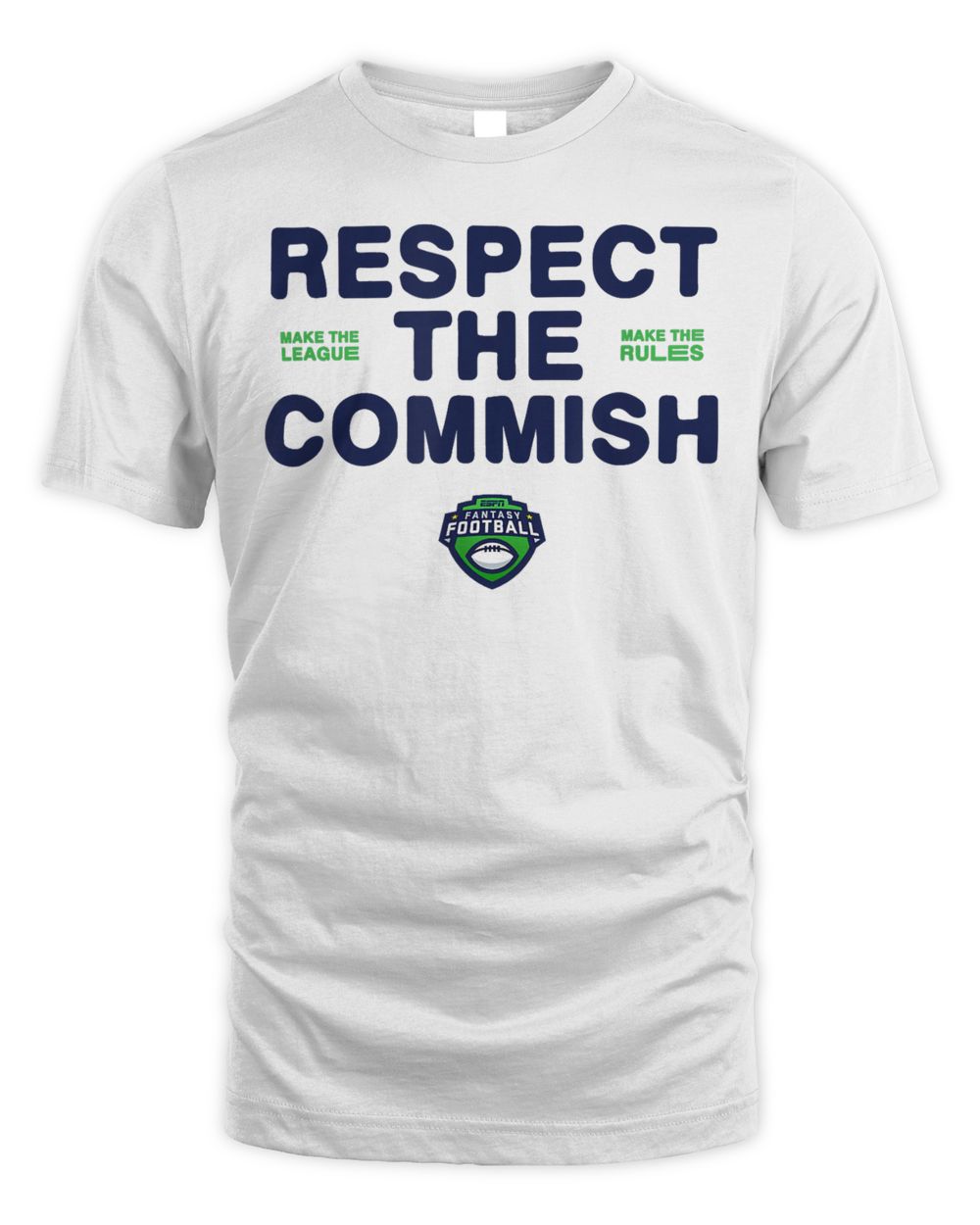 Espn Fantasy Football Respect The Commish Emblem Logo V3 Shirt Unisex Standard T-Shirt white s