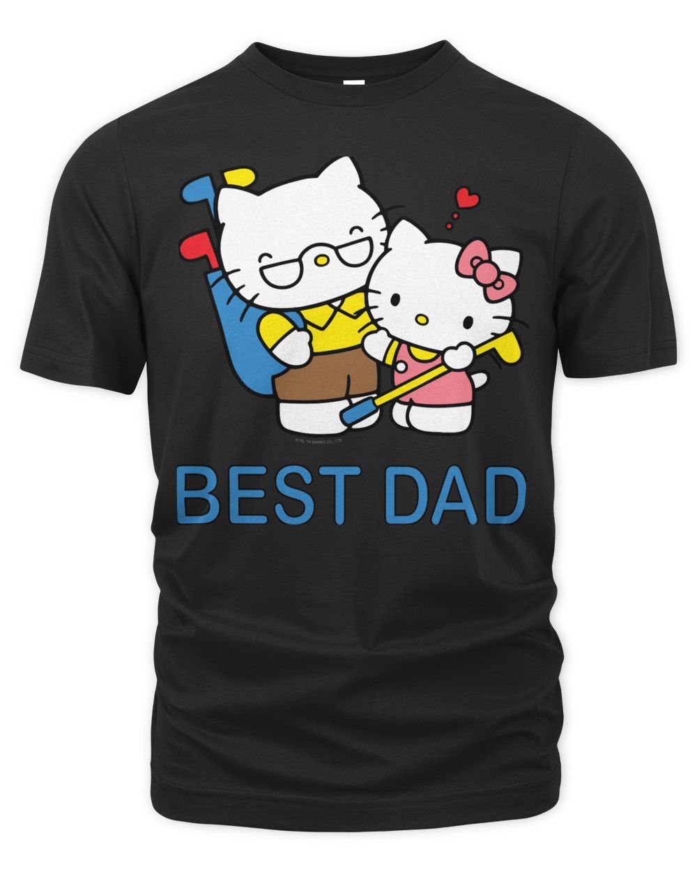Mens Hello Kitty Best Dad Father's Day Shirt Unisex Premium T-Shirt black s