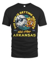 Arkansas Solar Eclipse Apr 8 2024 Sun Is Getting Mooned Shirt Unisex Standard T-Shirt black s