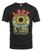 I Got Mooned In Ohio Total Solar Eclipse 2024 Vintage Shirt Unisex Standard T-Shirt black s