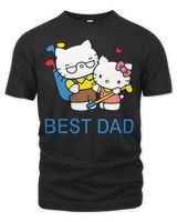 Mens Hello Kitty Best Dad Father's Day Shirt Unisex Premium T-Shirt black s